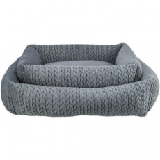 Obdĺžnikový pelech LIVIA zamatový, sivá