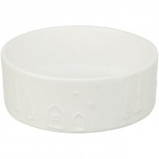 Vianočná keramická miska, biela