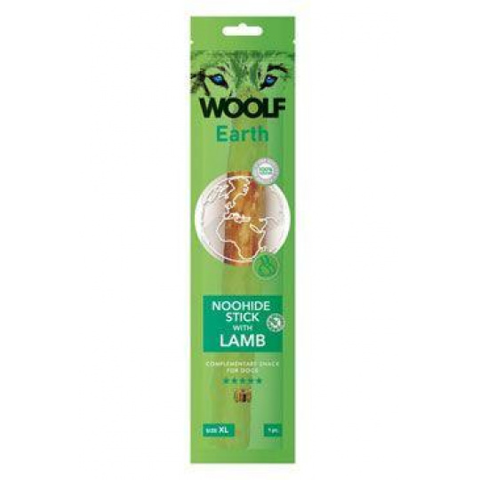 WOOLF pochoutka Earth NOOHIDE XL Stick with Lamb 85g