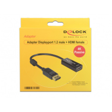 DeLOCK 62609 adaptér k video kabelům 0,2 m DisplayPort HDMI Černá