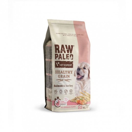 VET EXPERT Raw Paleo Healthy Grain Puppy Losos a ječmen - suché krmivo pro psy - 10 kg