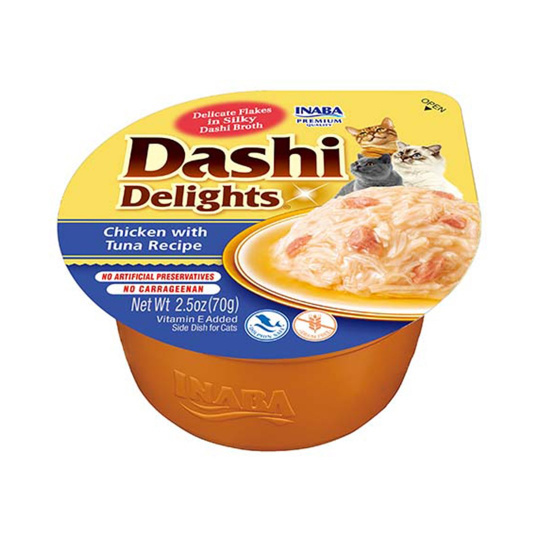 INABA Dashi Delights kuřecí vývar s tuňákem - pamlsek pro kočky - 70g