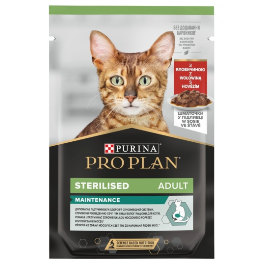 PURINA Pro Plan Cat Sterilised Maintenance Beef - vlhké krmivo pro kočky - 85 g