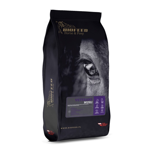 BIOFEED Horse&Pony Veterans Müsli - krmná směs pro starší koně - 20kg