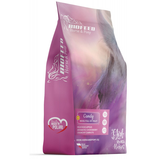 BIOFEED Horse&Pony Candy Müsli Full of Fruit - krmná směs pro vybíravé koně - 20kg