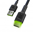 Green Cell KABGC06 USB kabel 1,2 m USB A USB C Černá