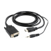 Gembird A-HDMI-VGA-03-10 adaptér k video kabelům 3 m HDMI + 3.5mm VGA (D-Sub) Černá
