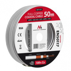 Maclean MCTV-471 koaxiální kabel 50 m RG-6/U Bílá