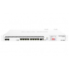 Mikrotik CCR1036-8G-2S+ router zapojený do sítě Gigabit Ethernet Bílá