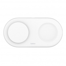 Belkin WIZ021VFWH - Bezdrátová nabíjecí podložka 2 v 1 s technologií Qi2 15 W, bílá