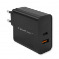 Qoltec 52381 Super rychlá PD nabíječka | 1xUSB-C | 1xUSB| 90W | 5-20V | 2,4-4,35A | Černá