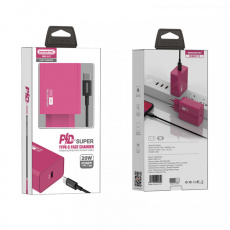 MAIN CHARGER 20W + CABLE TYP-C PINK SOMOSTEL POWER DELIVERY SMS-A78 PD