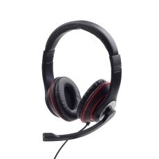 Gembird MHS-03-BKRD sluchátka / náhlavní souprava Sluchátka s mikrofonem Kabel Přes hlavu Hraní Černá, Červená