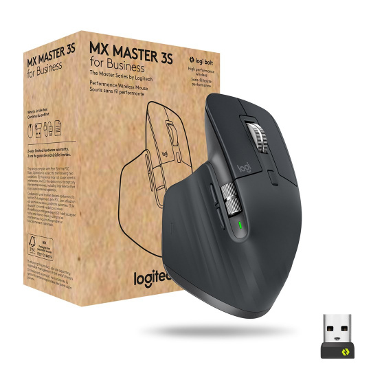 Logitech MX Master 3s for Business myš Kancelář Pro praváky RF bezdrátové + Bluetooth Laser 8000 DPI