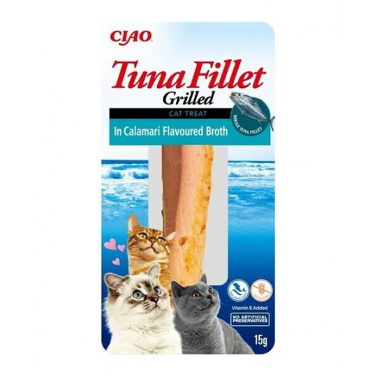 Pamlsok Inaba Churu Grilled cat Tuniak vo vývare z kalamára 12 ks 180 g