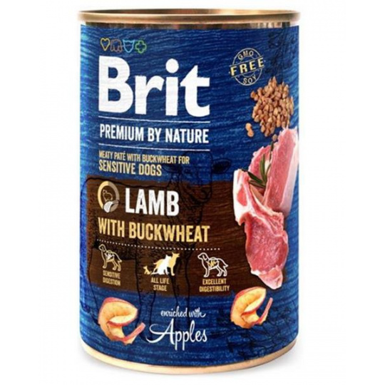 Brit Premium by Nature dog Lamb with Buckwheat 6 x 400 g konzerva 