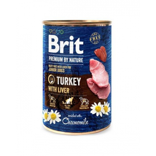 Brit Premium by Nature dog Turkey with Liver 6 x 400 g konzerva