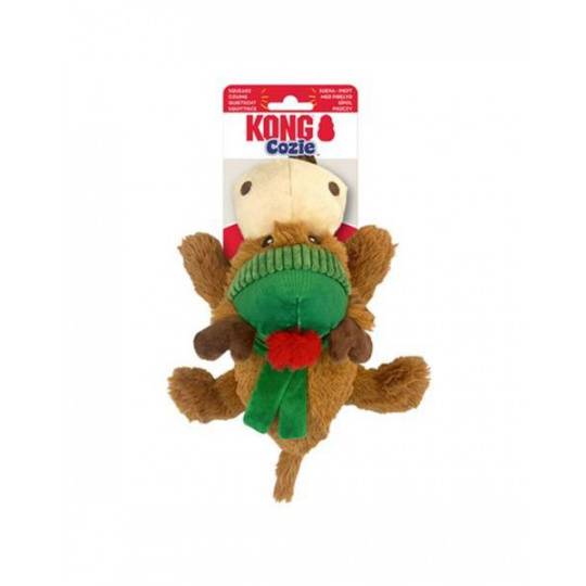 Hračka Kong Dog Holiday Cozie Reindeer s pískatkom, polyester, M