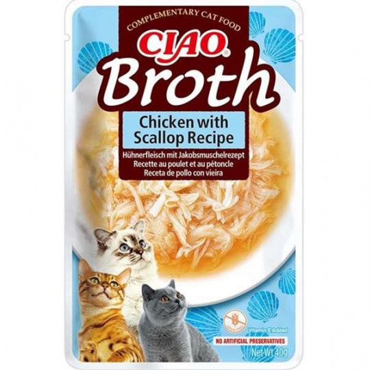 Pamlsok Inaba PS Ciao Broth cat Kuracie s hrebenatkou 1 ks 40 g