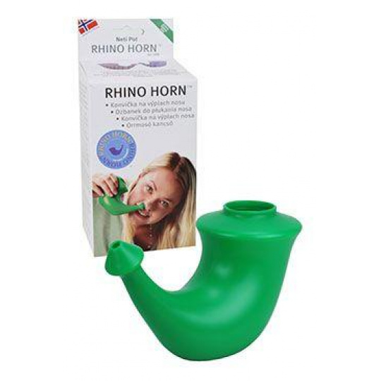 Konvička na výplach nosa Rhino Horn zelená 1ks