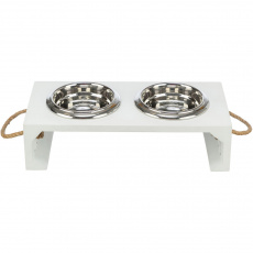 BE NORDIC bar s miskami, 2 × 0,4 l/o 14 cm/38 × 18 × 10 cm, MDF/nerez, biela