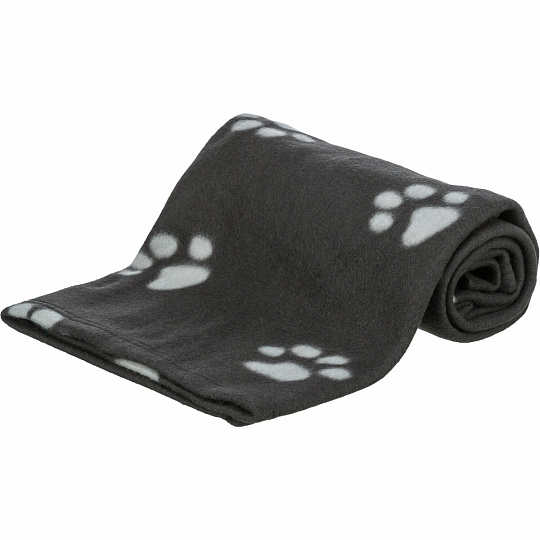 Fleecová deka BEANY 100x70cm - čierna s bielymi labkami