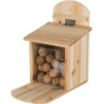 Kŕmna stanica pre veveričky 20 x 30 x 30 cm, prírodné borovicové drevo