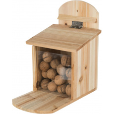 Kŕmna stanica pre veveričky 20 x 30 x 30 cm, prírodné borovicové drevo
