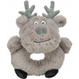 Vianočný sob-krúžok, bez zvuku, 24 cm, plyš, sivá