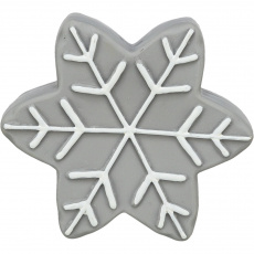 Vianočná hviezdička, so zvukom, 10 cm, latex, sivá