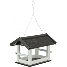 NATURA vonkajšie kŕmidlo závesné, salaš, 36 × 25 × 25 cm, glazovaná borovica, čierna/biela