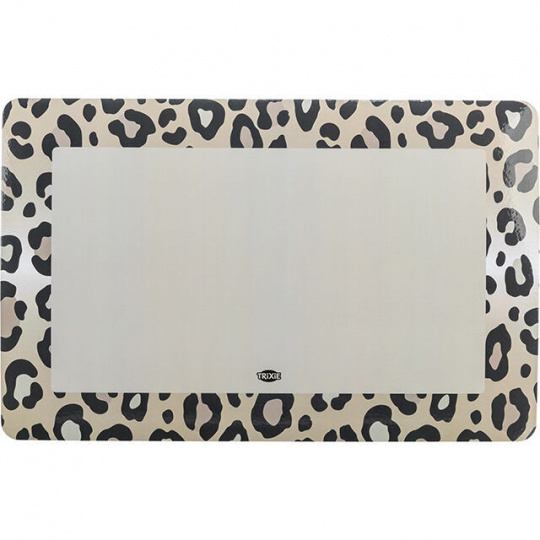 Prostírání pod misky LEO, 44 x 28 cm, šedá, hnědá/leopardí Prostírání pod misky LEO, 44 x 28 cm, šedá, hnědá/leopardí