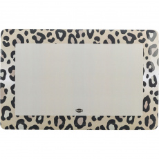 Prostírání pod misky LEO, 44 x 28 cm, šedá, hnědá/leopardí Prostírání pod misky LEO, 44 x 28 cm, šedá, hnědá/leopardí