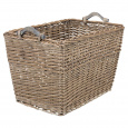 Prútený kôš s dvoma držadlami, 60 x 40 x 40 cm, hnedá
