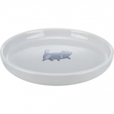 Keramická miska pre mačky, nízka a široká, 0.6 l/ø 23 cm, sivá