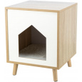 Drevená búdka ISA na nožičkách 40 x 50 x 40 cm, svetlohnedá/biela
