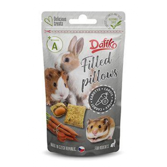 Dafiko plněné polštářky pro hlodavce mrkev 40g Dafiko plněné polštářky pro hlodavce mrkev 40g