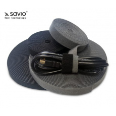 Organizér kabelů Savio, páska, suchý zip, černá, 10 m OC-01/B 1 ks.