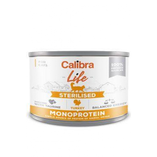 Calibra Cat Life konz.Sterilizované morčacie mäso 200g Calibra Cat Life konz.Sterilizované morčacie mäso 200g