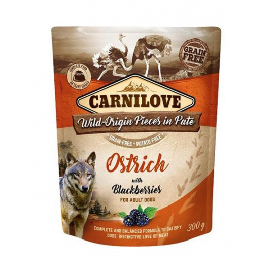 Carnilove dog Kapsička Paté Pštros s Černicami 12 x 300 g