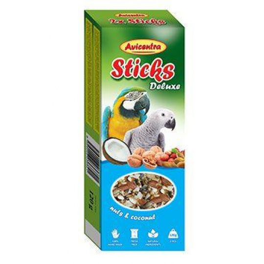 Avicentra tyčinky veľký papagáj - orech+kokos 2ks