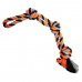 Dvojité lano HipHop Dog bavlnené 3 uzly 60 cm / 450 g sivá, tm.sivá, oranžová