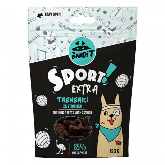 VET EXPERT PAN. BANDIT Sport Extra Trenažéry se pštrosem - pochoutka pro psy - 150 g