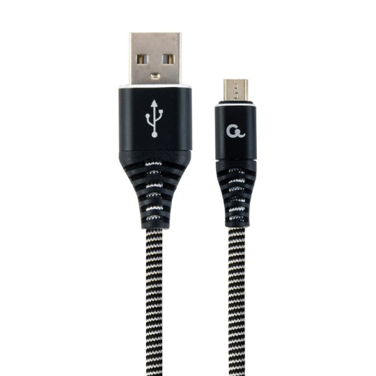 Cablexpert CC-USB2B-AMMBM-2M-BW USB kabel USB 2.0 USB A Micro-USB B Černá