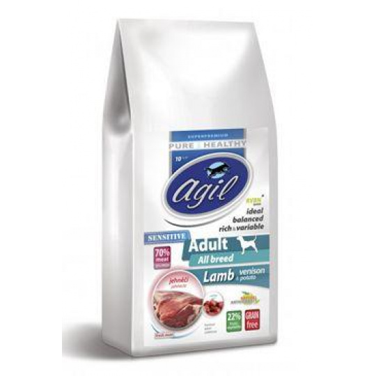 Agil Adult Sensitive GF Lamb&Venison&Potato 10kg Agil Adult Sensitive GF Lamb&Venison&Potato 10kg