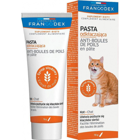 FRANCODEX Pasta proti vlasovým koulím pro kočky - 70g