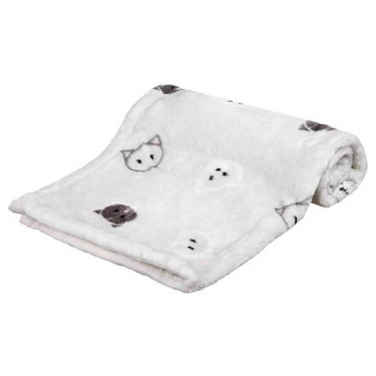 Plyšová deka MIMI, 70 x 50 cm, motív mačacej hlavy, sivá Plyšová deka MIMI, 70 x 50 cm, motív mačacej hlavy, sivá
