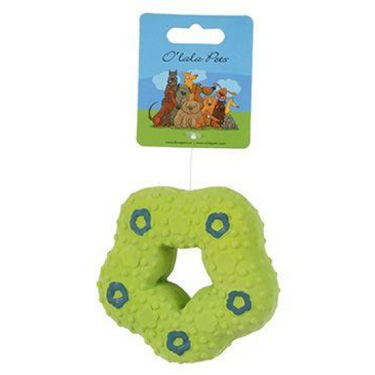 Hračka pes Donut pískacia 9cm latex mix farieb 1ks