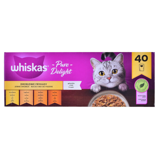 WHISKAS Hydinový výber v želé 40 x 85g