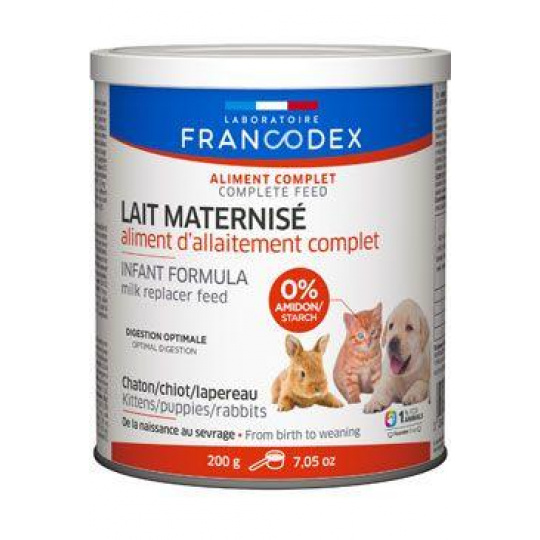 Francodex Mlieko pre mačiatka, šteniatka a králiky plv 200g Francodex Mlieko pre mačiatka, šteniatka a králiky plv 200g